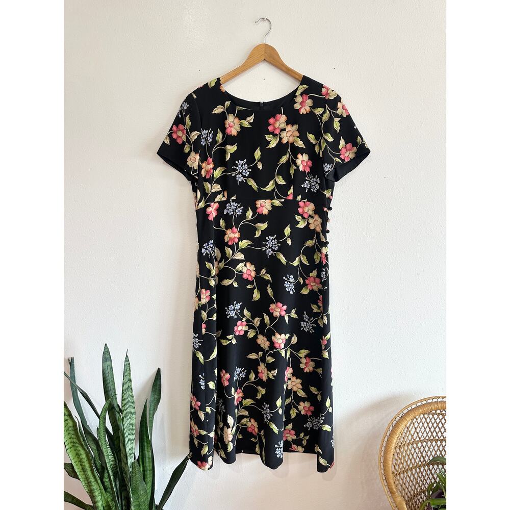Late 90’s Whimsigoth Floral Silk Maxi Dress 14 - Picture 5 of 13